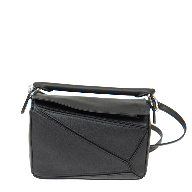 ロエベ LOEWE レディースブラックパズルミニショルダーバッグ PUZZLE MINIBAG 32230U95 1100