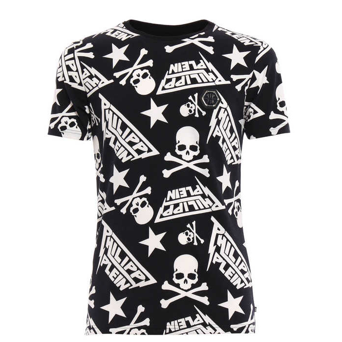 フィリッププレイン PHILIPP PLEIN メンズ Tシャツ HM342563 0201 BLACK-WHI