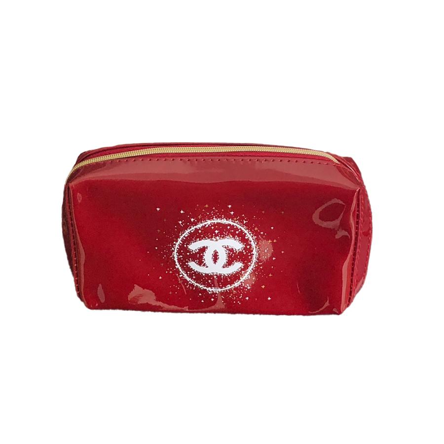 シャネル CHANEL レディースノベルティ コスメ ポーチ ブラック レッド