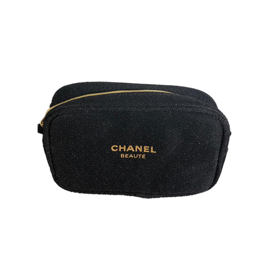 シャネル CHANEL レディースノベルティ コスメ ポーチ ブラック レッド