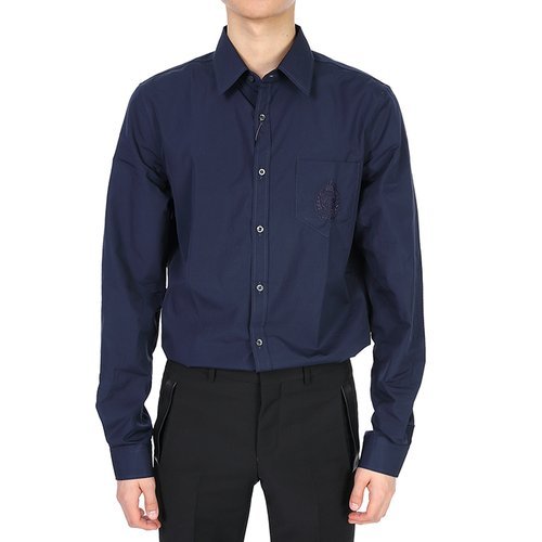 グッチ GUCCI メンズ ネイビー ブルー シャツ   368681 21131 4240