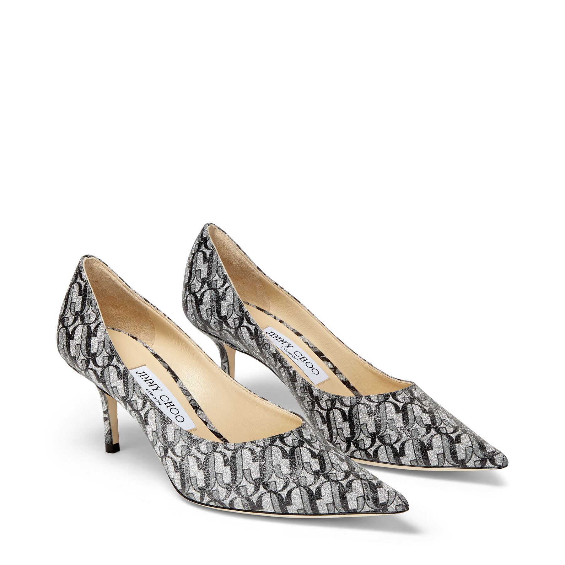 ジミーチュウ JIMMY CHOO レディースシルバー/ブラックシューズ LOVE65 RJC SIBL