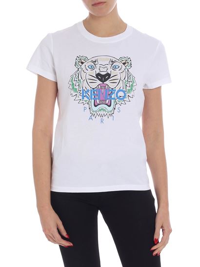 ケンゾー KENZO レディース タイガークラシックホワイトTシャツ 2TS721 4YB 01