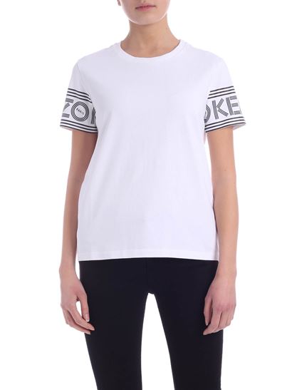 ケンゾーKENZO レディース ホワイト レディーススポーツストレートTシャツ 2TS793 985 01