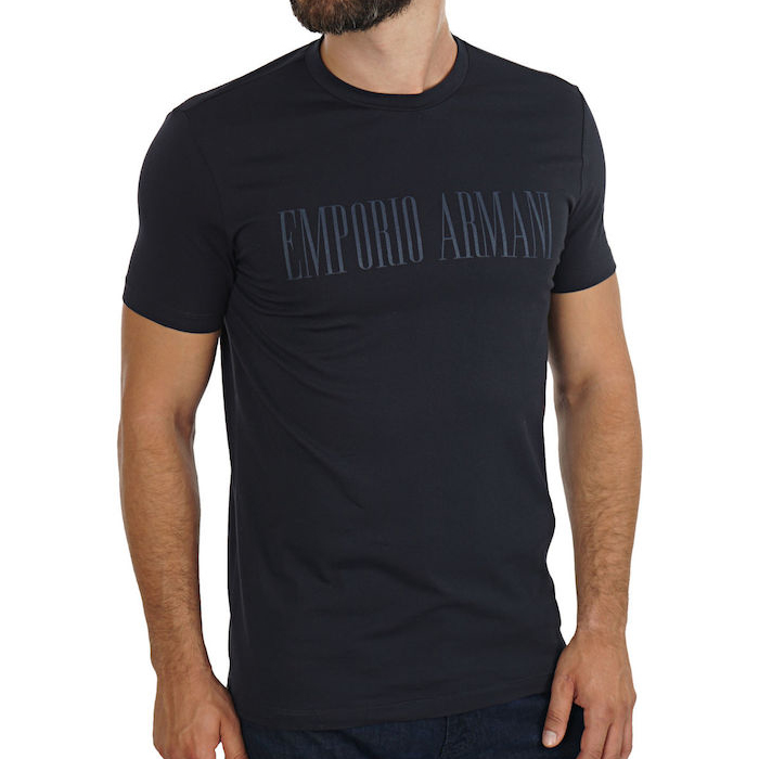 EA エンポリオ アルマーニ メンズ ネイビーブルー コットン 半袖 Tシャツ 6G1TD5 1J0AZ 0922