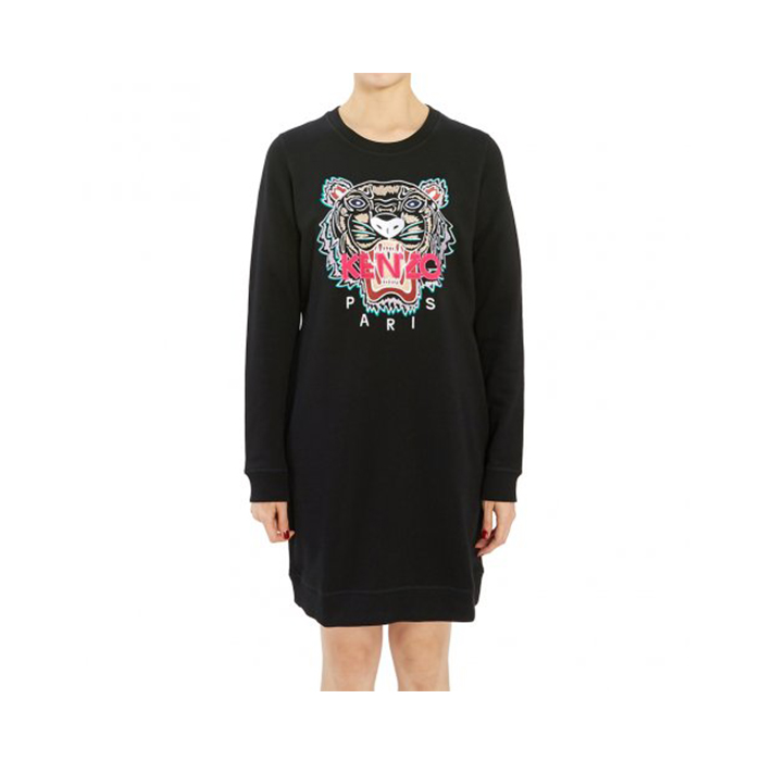 ケンゾー KENZO レディース タイガーブラックスウェットドレス 2RO835 4XA 99