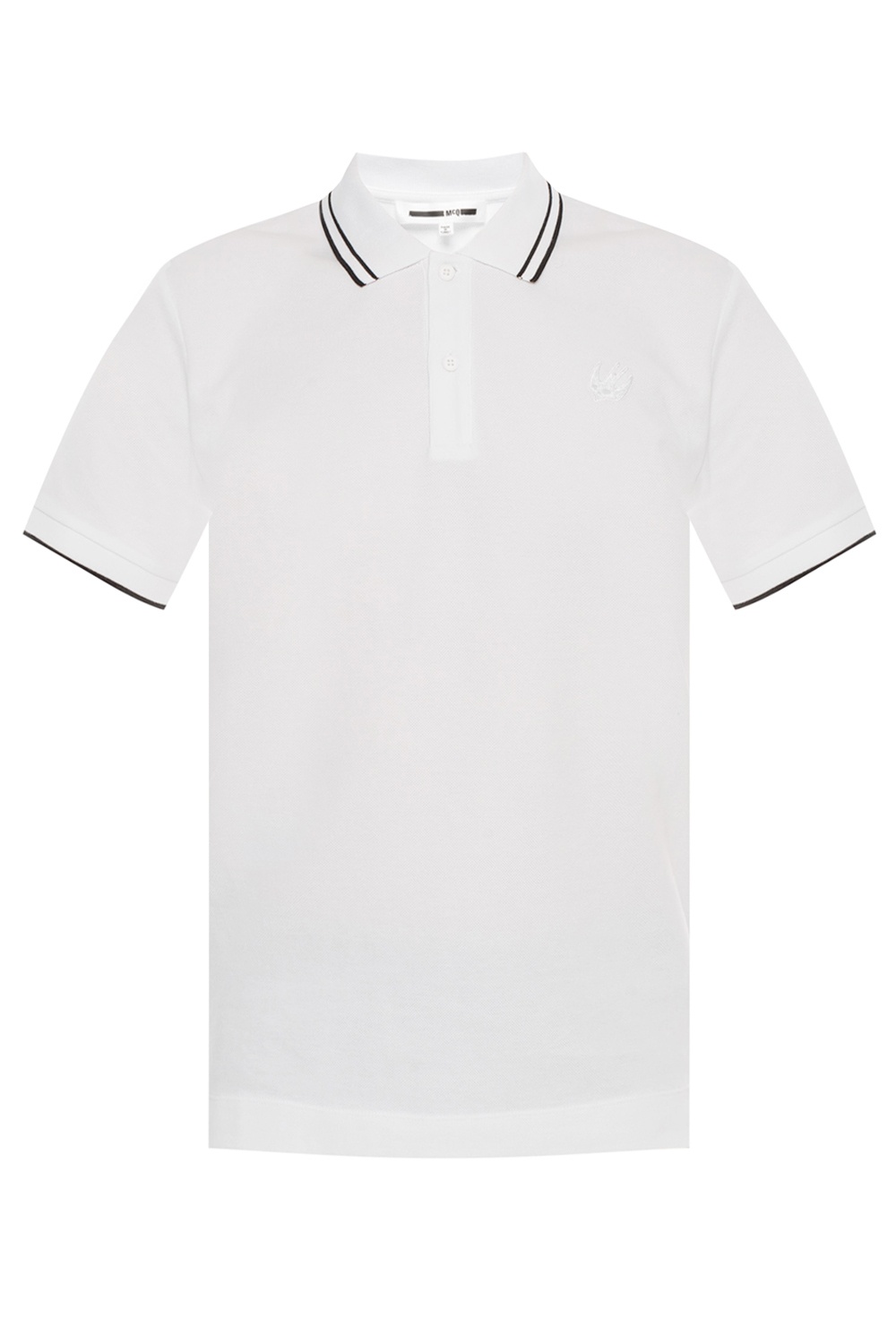アレキサンダー マックイーン ALEXANDER McQUEEN メンズ ツバメ刺?付き ホワイトポロTシャツ 277624 MT72 9000
