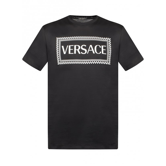 ヴェルサーチ VERSACE メンズニューコットンブランドレタープリント半袖Tシャツ A81548 A201952 A008