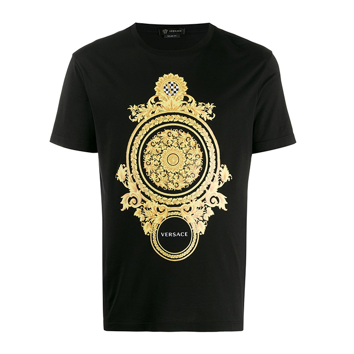 ヴェルサーチ VERSACE メンズバロックプリントブラックTシャツ A85169 A228806 A1008 Black