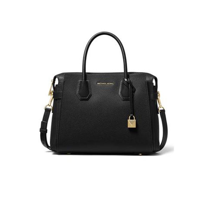 マイケルコース MICHAEL KORS レディーストートバッグ マーサーミディアムペブルレザーベルトサッチェル ブラック 30S9GM9S2L 001