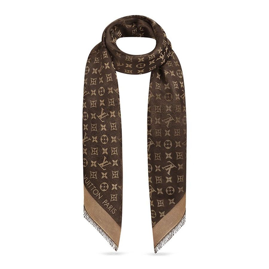 ルイ・ヴィトン LOUIS VUITTON MUFFLER  レディースマフラー M75122  BROWN