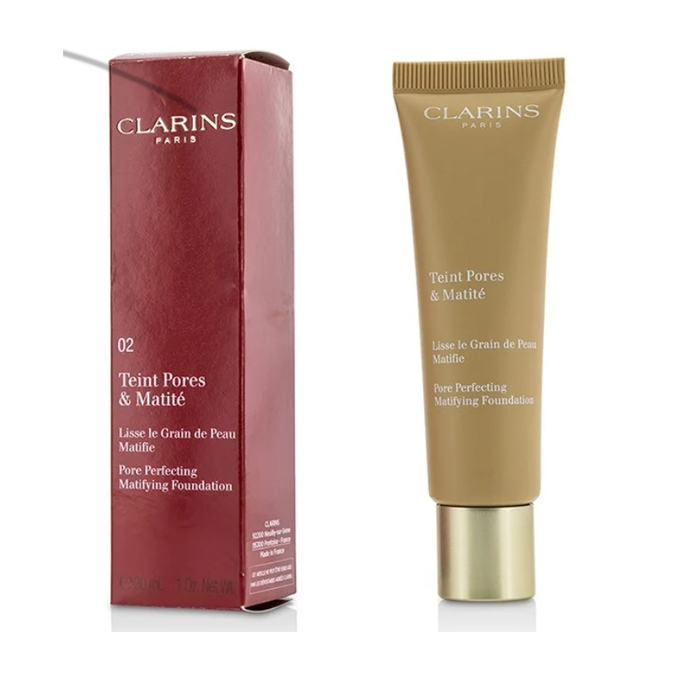 クラランス CLARINS レディース ポアパーフェクティングマティファイングファンデーション # 02 NUDE BEIGE 3380810119374
