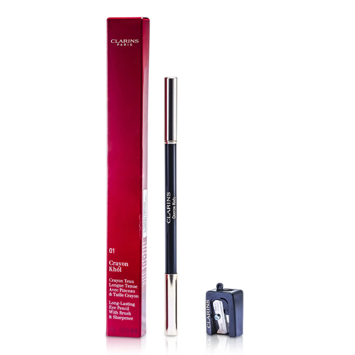 クラランス CLARINS レディース ロング ラスティング アイ ペンシル ウィズ ブラシ # 01 CARBON BLACK (WITH SHARPENER) 3380810313802