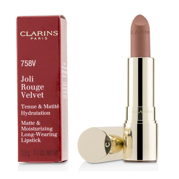 クラランス CLARINS レディース ジョリ ルージュ ベルベット(マット & モイスチャライジング ロング ウェアリング リップスティック) # 758V SANDY PINK 3380810191417