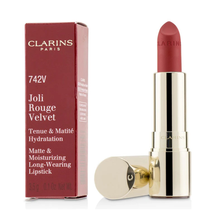 クラランス CLARINS レディース ジョリ ルージュ ベルベット(マット & モイスチャライジング ロング ウェアリング リップスティック) # 742V JOIL ROUGE 3380810191356