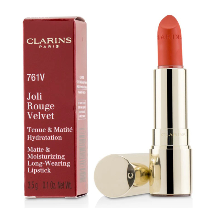 クラランス CLARINS レディース ジョリ ルージュ ベルベット(マット & モイスチャライジング ロング ウェアリング リップスティック) # 761V SPICY CHILI 3380810191448