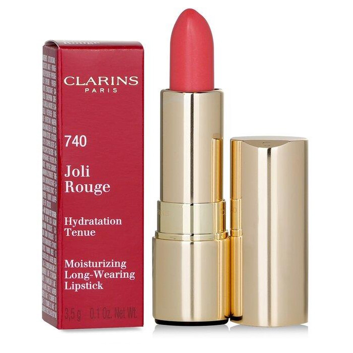 クラランス CLARINS レディース ジョリ ルージュ (ロング ウェアリング モイスチャライジング リップスティック) # 740 BRIGHT CORAL 3380814435814