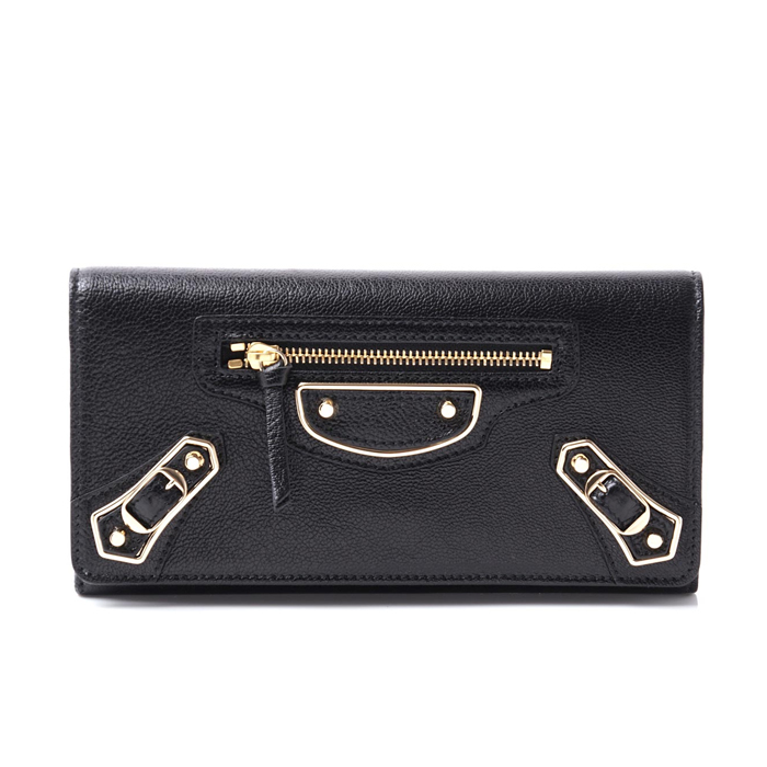 バレンシアガ BALENCIAGA レディース クラシック メタリック エッジ マニー フラップ長財布 390184 AQ40G 1000
