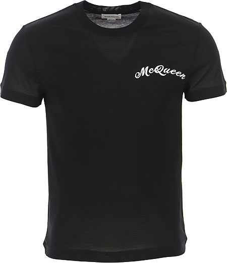 アレキサンダー・マックイーン ロゴ アルファベット柄 半袖  メンズ T シャツ 624180 QPX01 1000