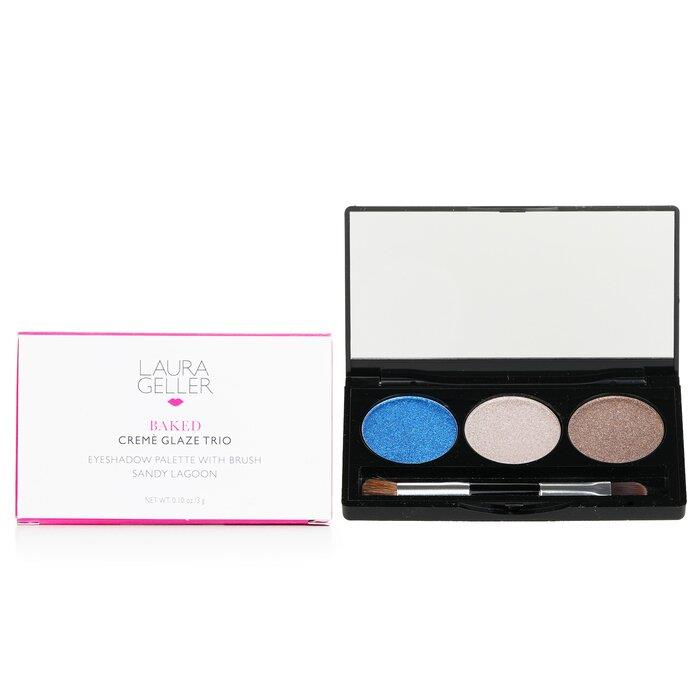 ローラ ゲラーLaura Geller レディース ベイクド クリーム グレーズ トリオ アイシャドウ パレット ウィズ ブラシ # SANDY LAGOON 849154002795