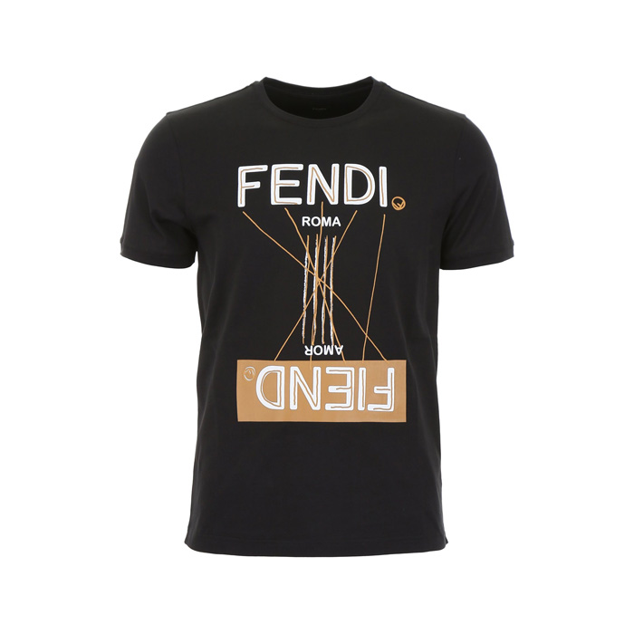 フェンディFENDI メンズ ブランドロゴ ・アナグラムTシャツ FY0894 A6ZL F0B81