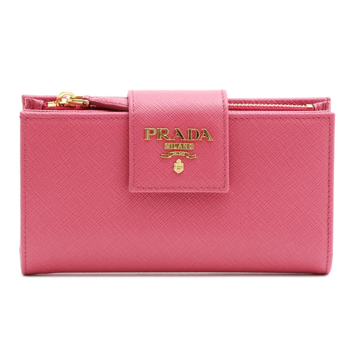 プラダ PRADA レディース ウォレット 1ML005 QWA F0505/SAFFIANO METAL PEONIA PINK