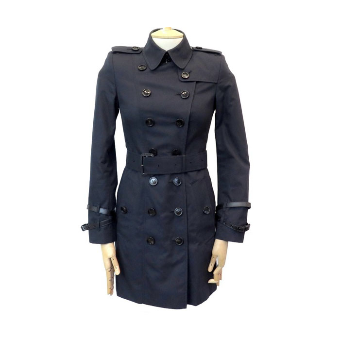 バーバリーBURBERRY レディース ビートチェック トレンチ コート ジャケット 3951572 41000 NAVY