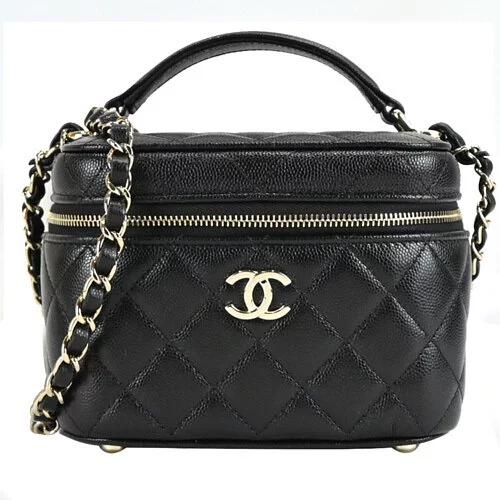 シャネル CHANEL レディースバヌティケースレザースモールクロスボディメイクアップケース AS3171 Y33352 94305