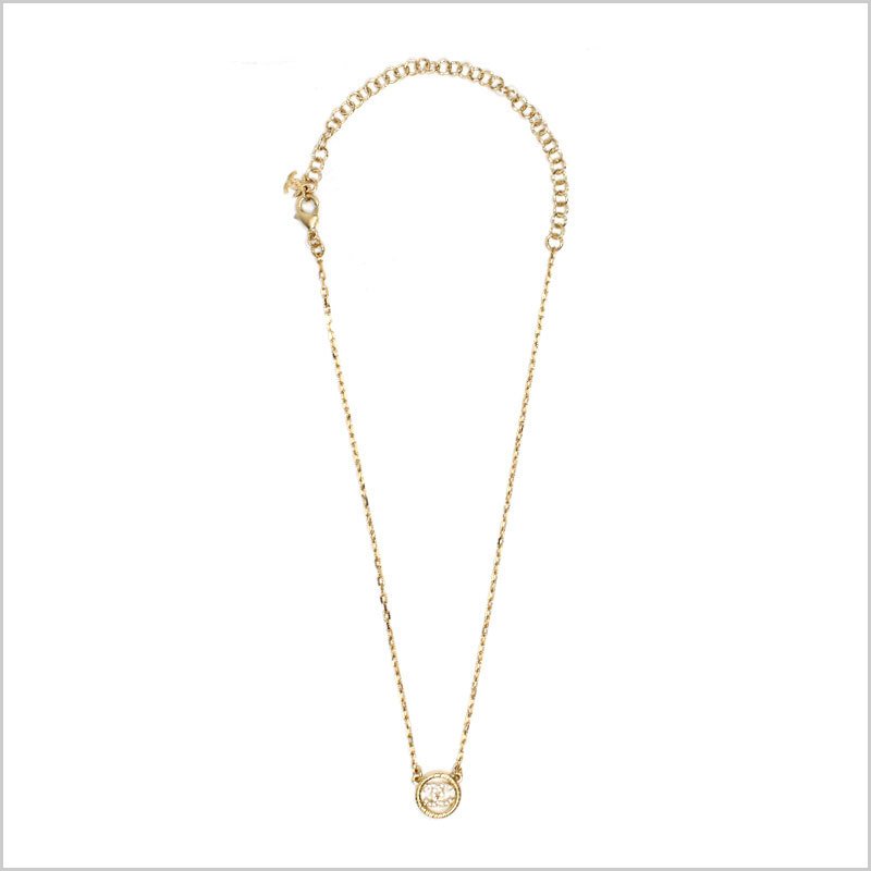 シャネル CHANEL レディースネックレス AB9046 B08672 NJ302 メタル＆ストラス ラインストーン CCマーク ゴールド&クリスタル メティエダールコレクション