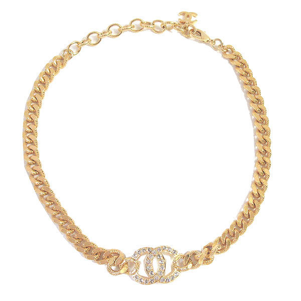 シャネル CHANEL レディースチョーカー CCマーク ラインストーン ゴールド AB8930 B08685 NJ336