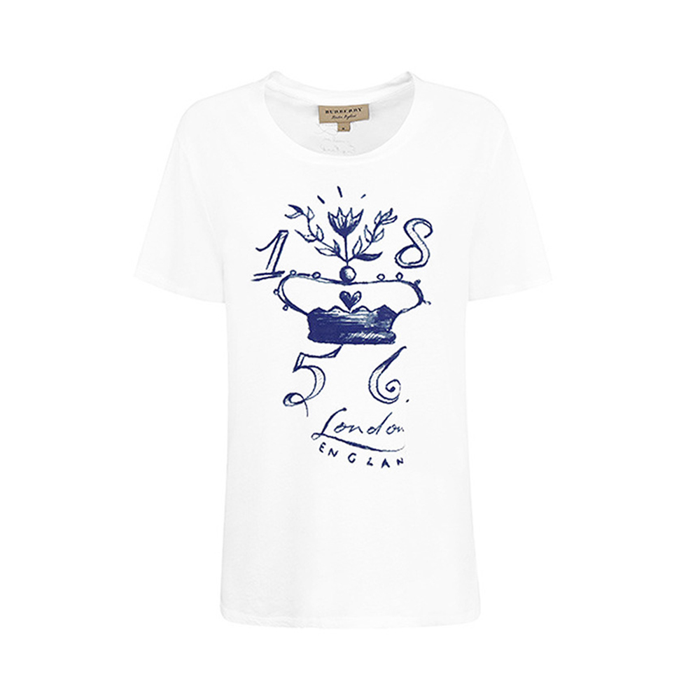 バーバリーBURBERRY レディース半袖Tシャツ 4067558 10000 WHITE