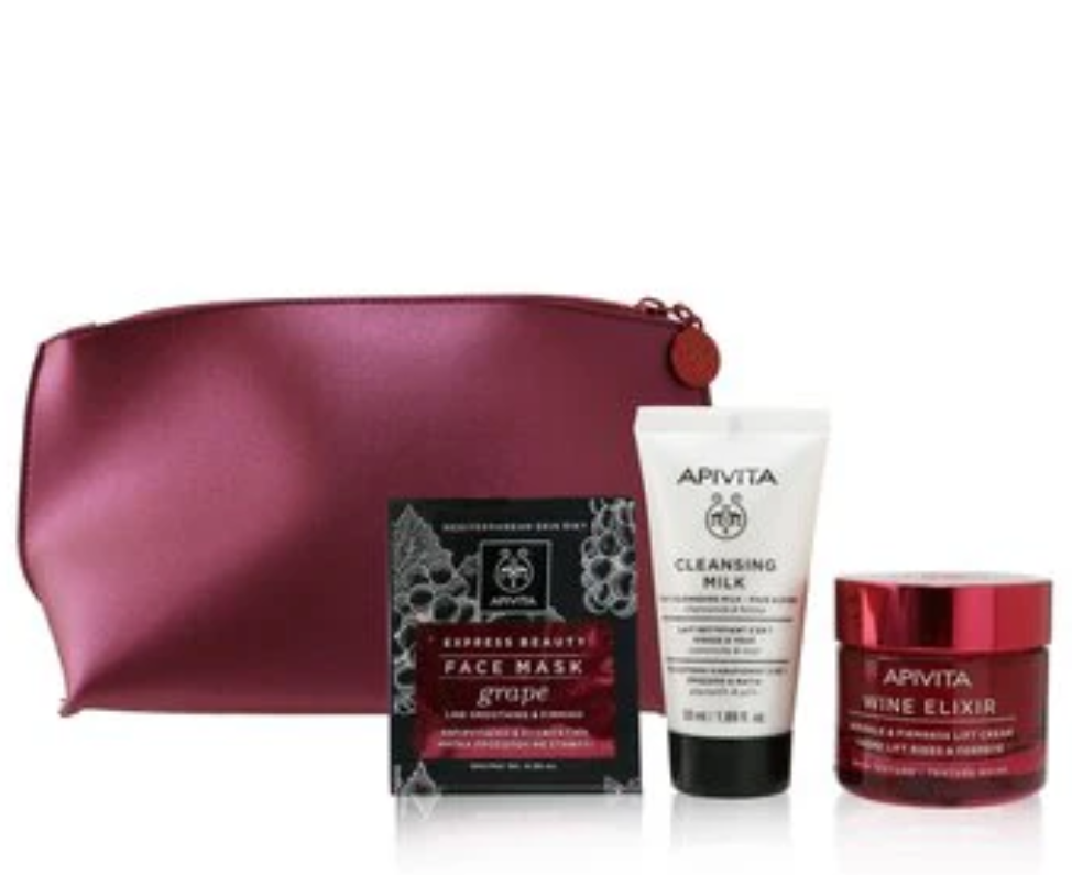 アピビタ Apivita レディース Wine Elixir Firmness & Lifted Contours Setワインエリクサー ハリ&リフトアップ セット3pcs+1bag