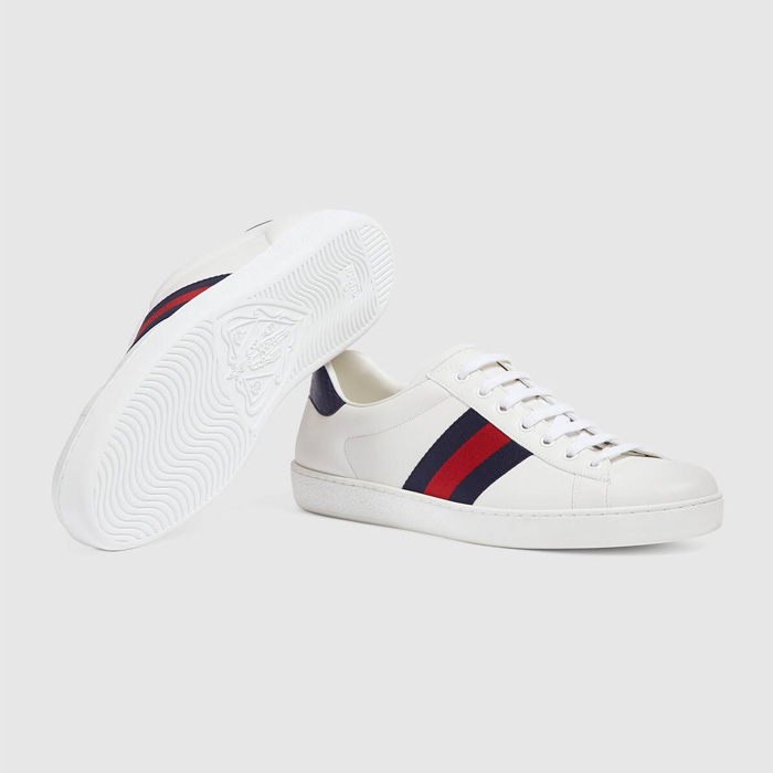グッチ GUCCI MEN SHOES メン ズシューズ 386750 A38D0 9072 ACE LEATHER SNEAKER