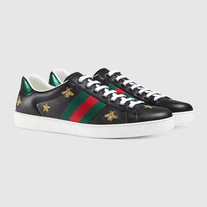グッチ GUCCI メンズ エース 刺繍「ビーズ アンド スターズ」 386750 A38F0 1079 ACE LEATHER SNEAKER