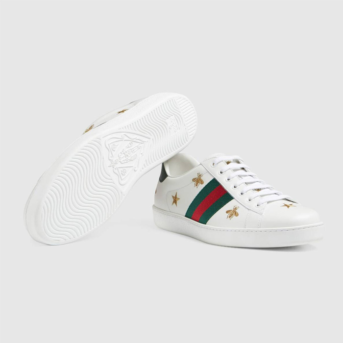 グッチ GUCCI MEN SHOES メン ズシューズ 386750 A38F0 9073 ACE LEATHER SNEAKER