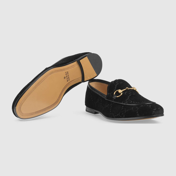 グッチ GUCCI MEN SHOES メンズシューズ 430088 9JT80 1000 Jordaan GG Velvet Loafer