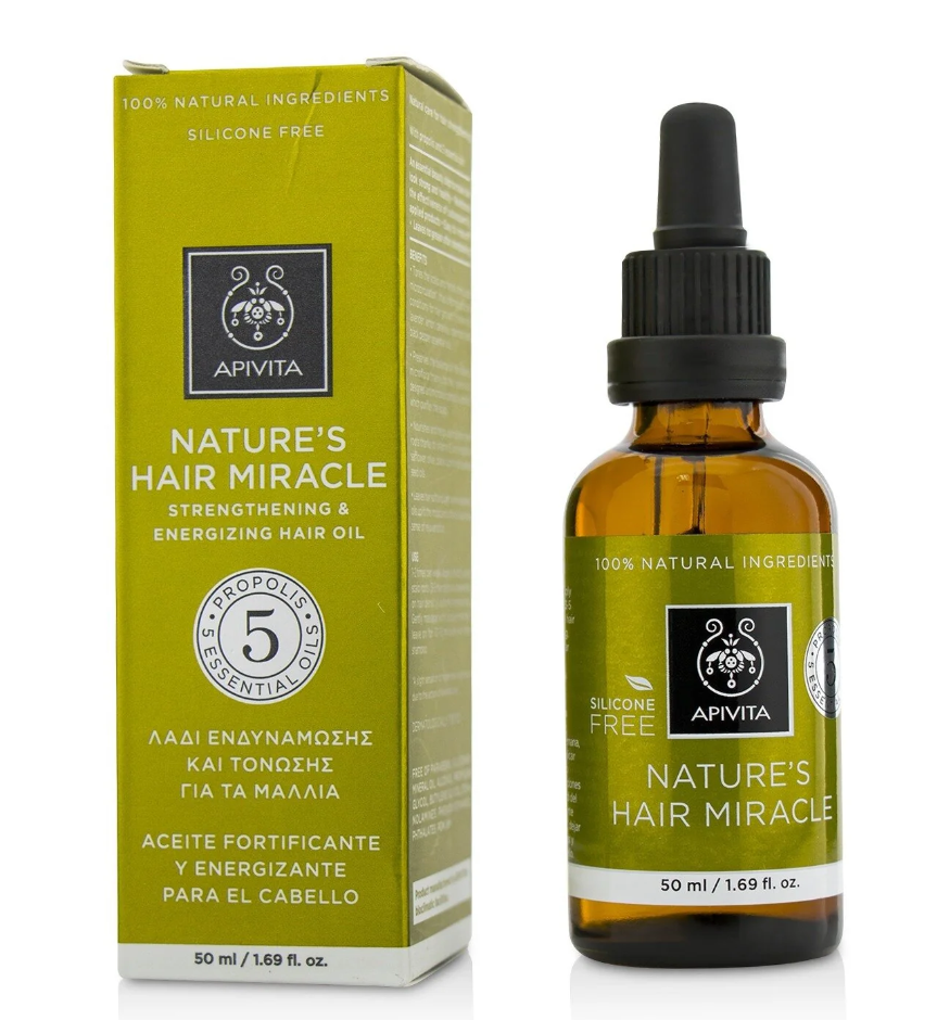 アピビタ Apivita レディース  Nature's Hair Miracle Strengthening & Energizing Hair Oil Propolisネイチャーズ ヘア ミラクル ストレングス二ング&エナジャイジング ヘアオイル プロポリス 50ml