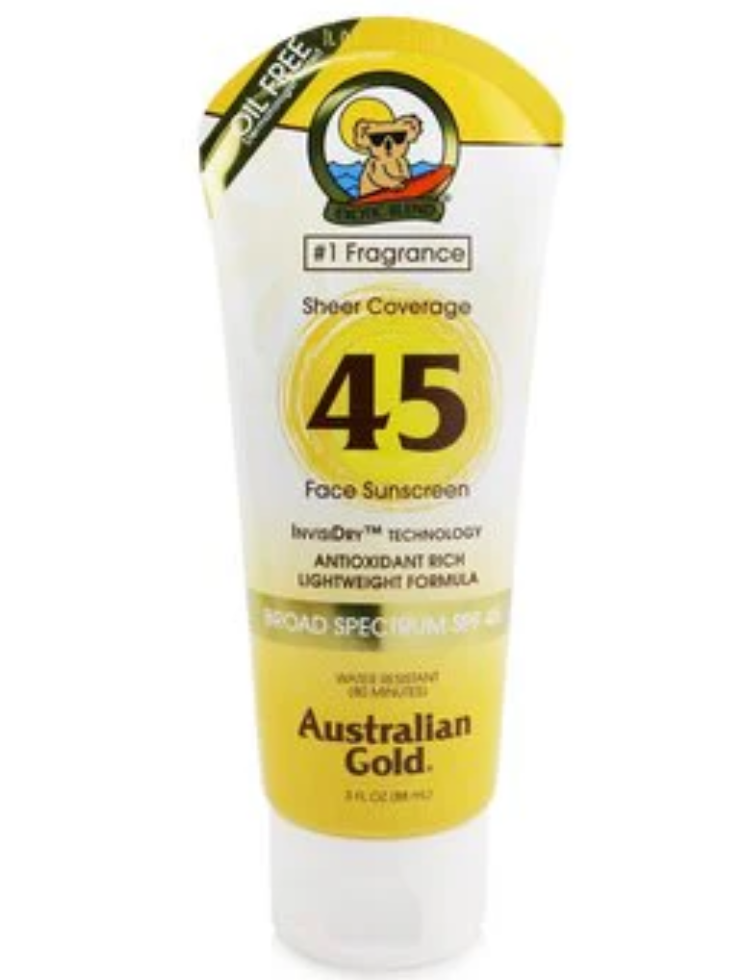 オーストラリアンゴールドAustralian Gold レディースメンズ Sheer Coverage Face Sunscreen シアーカバレッジ フェイスサンスクリーン SPF45 88ml