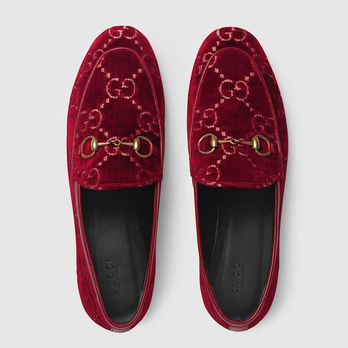 グッチGUCCI LADY SHOES レディースシューズ 431467 9JT20 6496 Jordaan GG Velvet Loafer