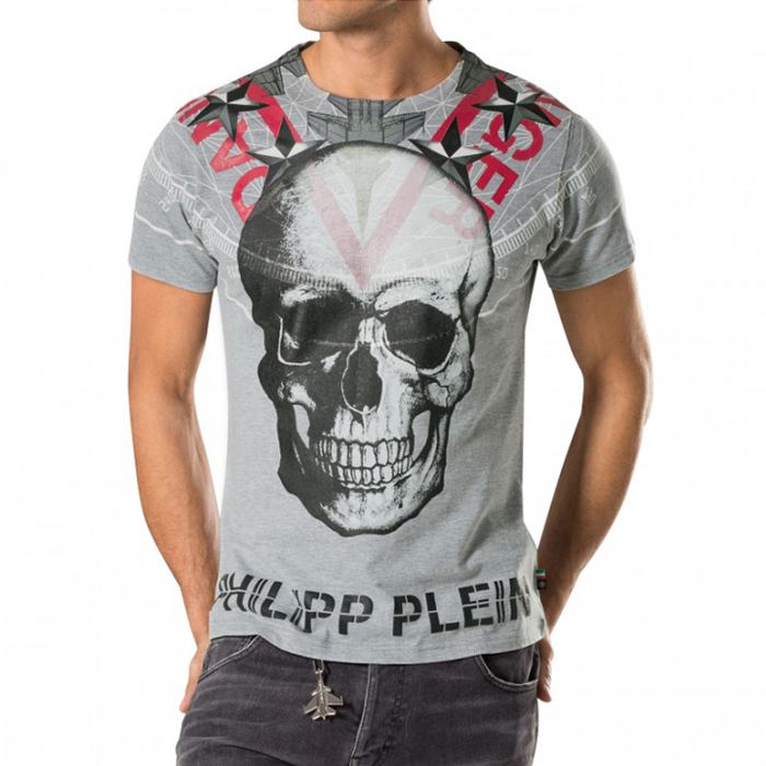 フィリッププレイン PHILIPP PLEIN メンズ Tシャツ HM341082 1046 GREY-MEL