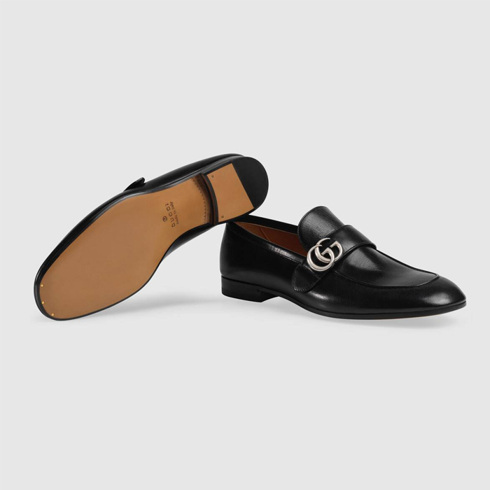 グッチ GUCCI MEN SHOES メンズシューズ 450853 D3V00 1000 Leather Loafer With GG