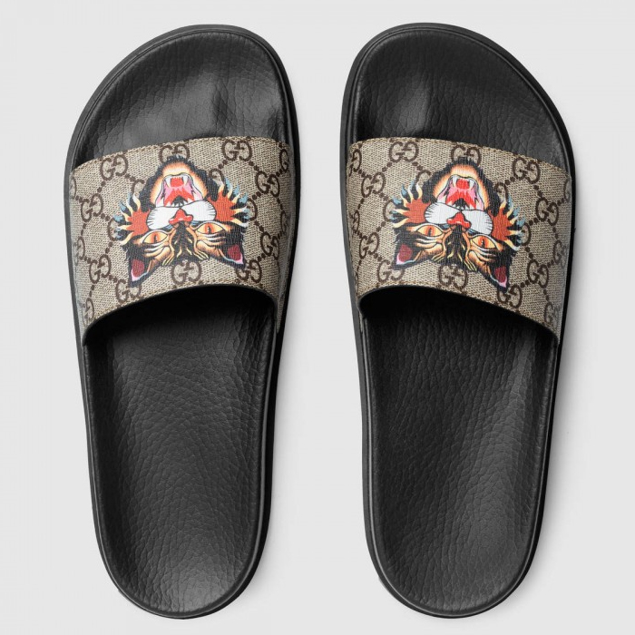 グッチ GUCCI MEN SANDALS メンズ サンダル 474282 9A400 8919 GG Supreme Angry Cat Print Sandal