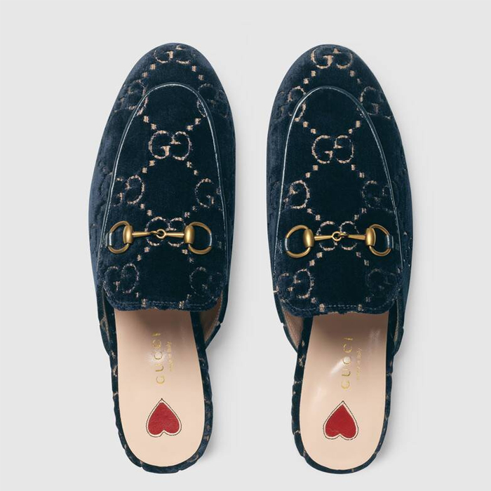 グッチGUCCI LADY SHOES レディースシューズ 475094 9JT20 4280 Princetown GG Velvet Slipper