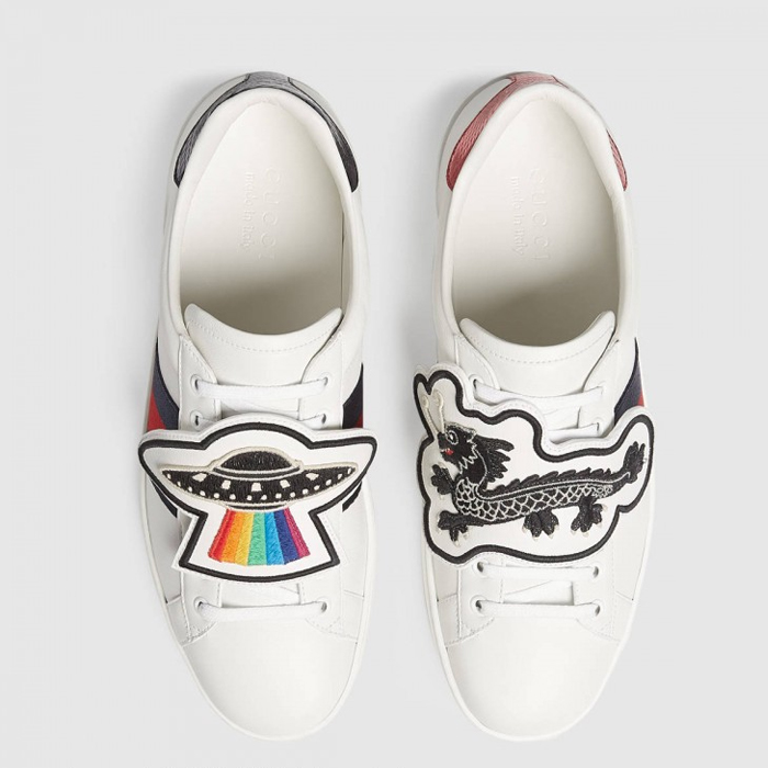 グッチ GUCCI MEN SHOES メン ズシューズ 478191 DOPH0 9070 Ace Sneaker With Removable Patches