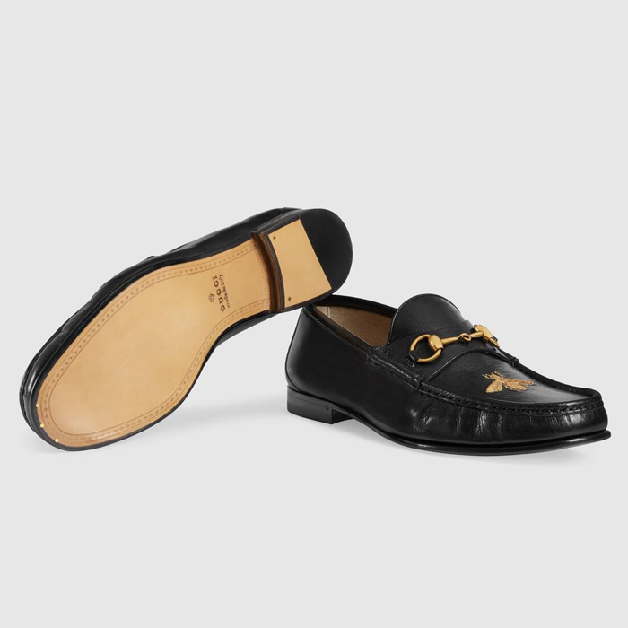 グッチ GUCCI MEN SHOES メン ズシューズ 478292 D3V00 1000 Leather Loafer With Bee