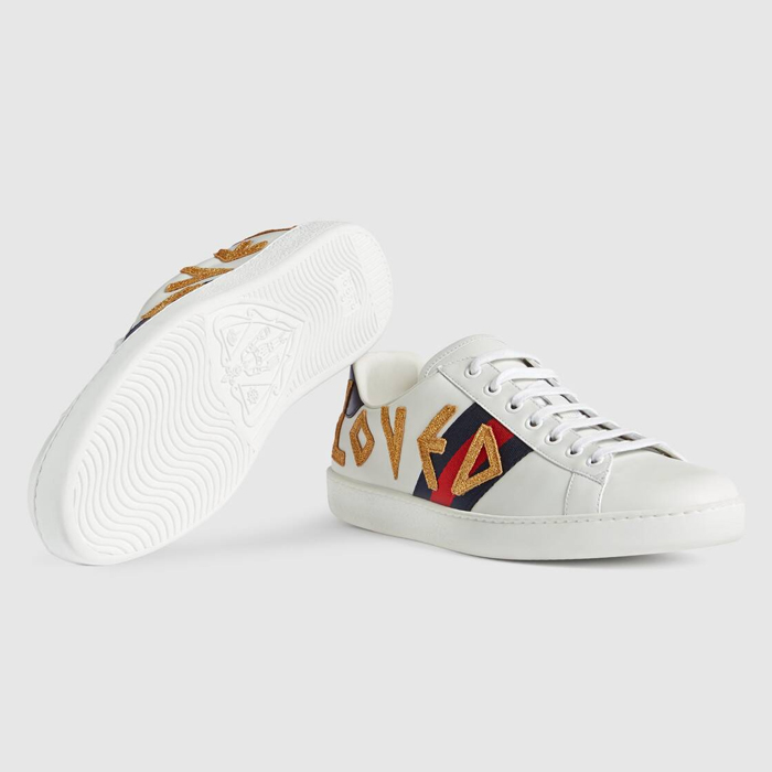 グッチ GUCCI  メンズ エース エンブロイダリー付 スニーカー 7 ホワイト 497090 DOPE0 9095