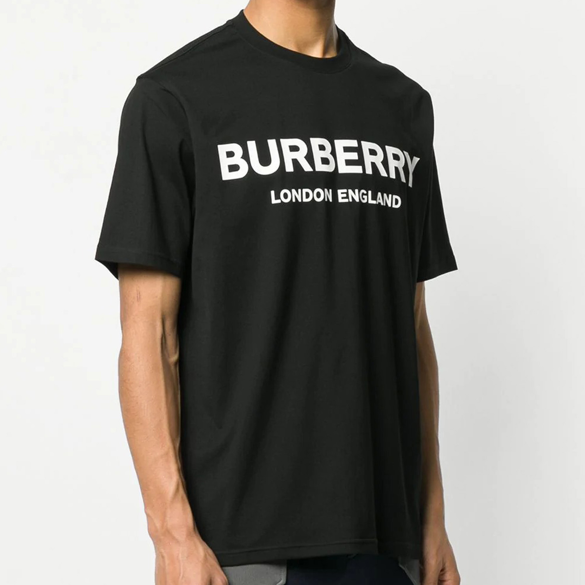 バーバリー BURBERRY メンズ クルーネック 半袖Tシャツ カットソー ロゴT プリント 8026016BLK