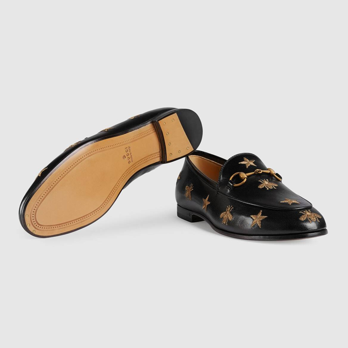 グッチ GUCCI LADY SHOES レディースシューズ 505281 D3V00 1000 Jordaan Embroidered Leather Loafer