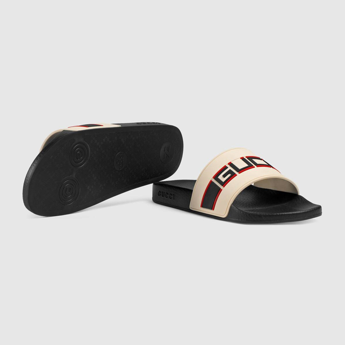 グッチ GUCCI MEN SANDALS メンズ サンダル 522884 JC200 9572 Stripe Rubber Slide Sandal