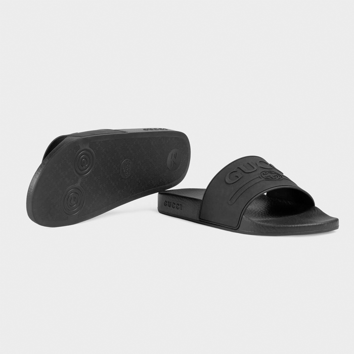 グッチ GUCCI MEN SANDALS メンズ サンダル 522887 JCZ00 1031 Logo Rubber Slide Sandal